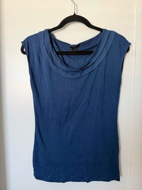 Ann Taylor Teal Blue Layered Scoop Neck Tank